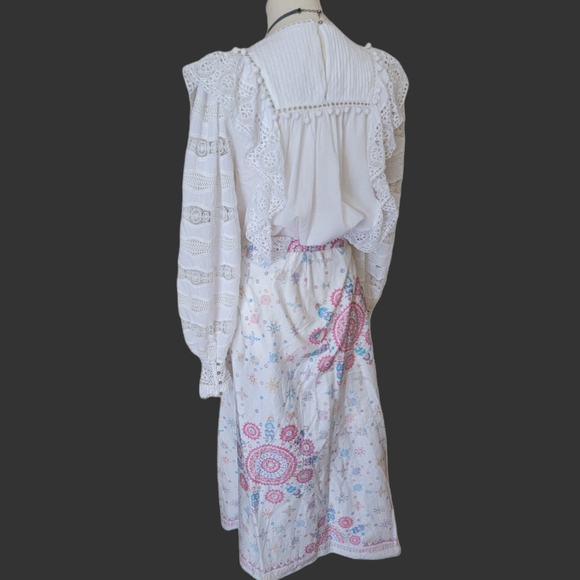 PERUVIAN CONNECTION | PIMA COTTON PRINT HANDKERCHIEF MAXI SKIRT - Picture 2 of 11